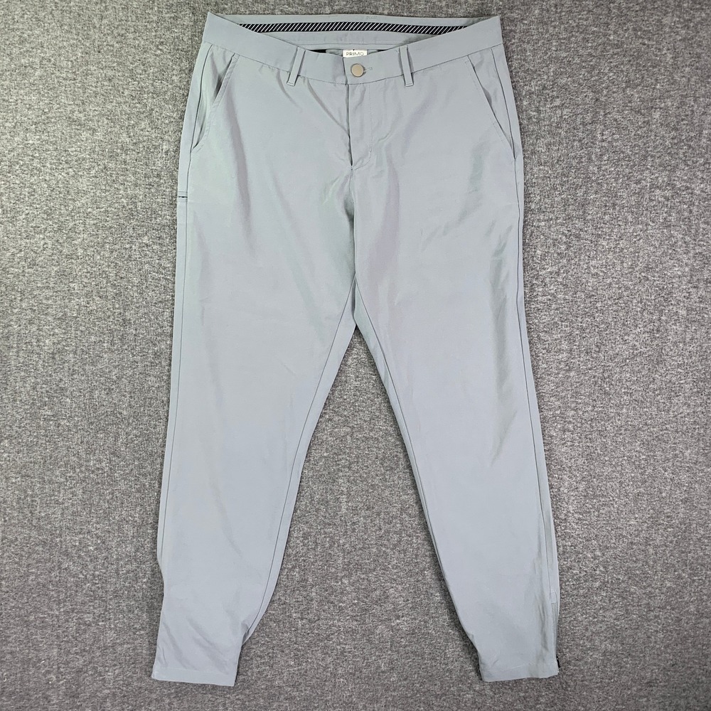 Primo Golf Joggers Men 34 Regular Gray Performance Stretch Ankle Zipper Modern
